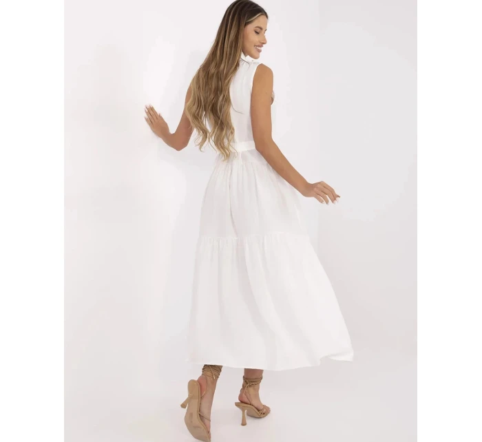 Elegantní dámské maxi šaty v krémové barvě model 21214408 - Factory Price Elegantní dámské maxi šaty v krémové barvě model 21214408 - Factory Price