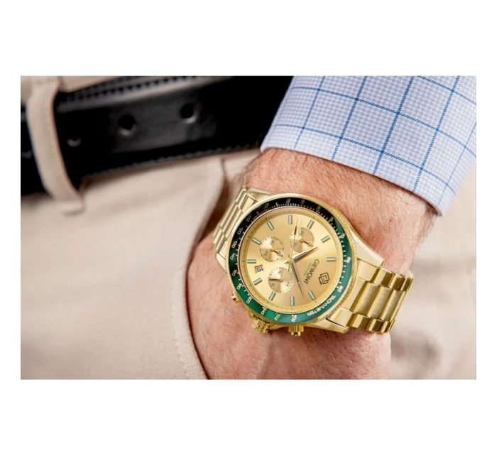 Pánské hodinky Chronograph Sapphire Gold Green model 21807579 - Giewont Pánské hodinky Chronograph Sapphire Gold Green model 21807579 - Giewont