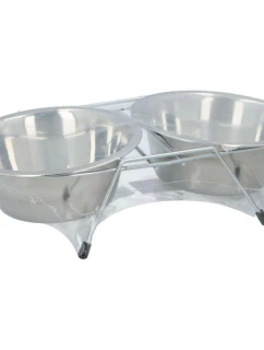 Nádoba pre psov a mačky z nehrdzavejúcej ocele 2x550ML