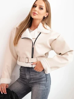 Dámská model 21273626 z ekokůže s podšívkou a páskem béžová - K-Fashion