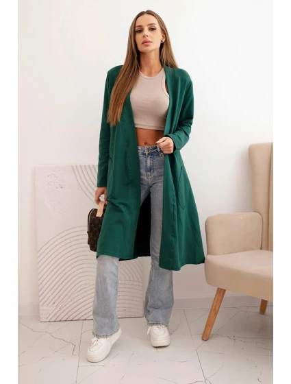 Dámska bavlnená blúzka s dlhými rukávmi zelená