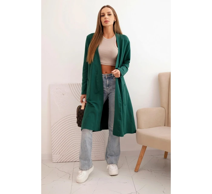 Dámska bavlnená blúzka s dlhými rukávmi zelená