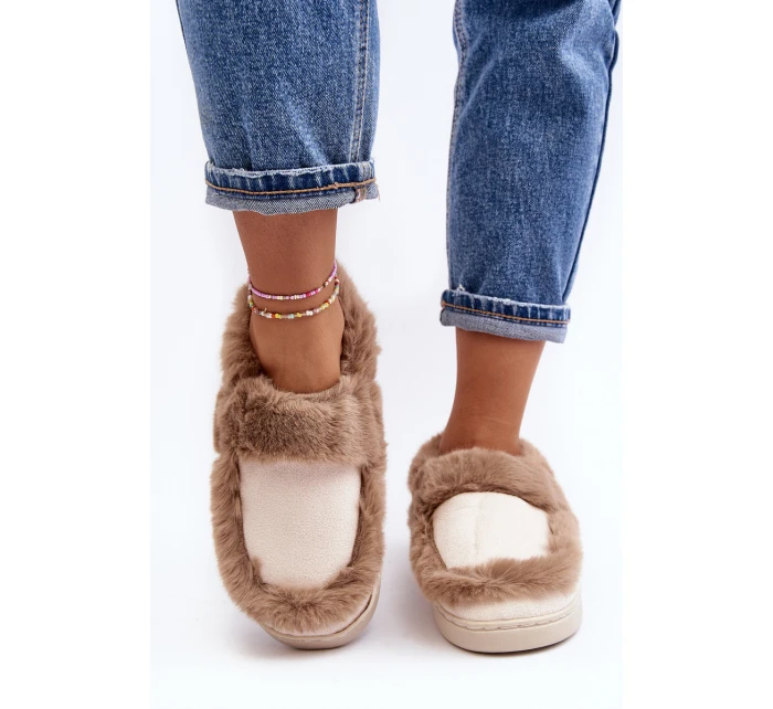 Damskie Kapcie Z Futerkiem Beżowe Sailey