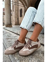 Dámske kožené semišové barefoot tenisky Zazoo N1400 v béžovej farbe