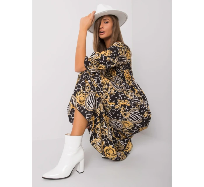 Šaty DHJ SK 13965 1.61P čierna a žltá Šaty DHJ SK 13965 1.61P čierna a žltá