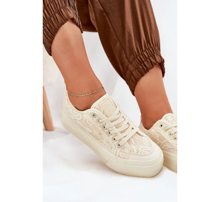 Dámské krajkové tenisky Big Star – béžové