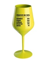 PRACUJI NA 100% - žlutá nerozbitná sklenice na víno 470 ml PRACUJI NA 100% - žlutá nerozbitná sklenice na víno 470 ml