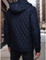 Pánská prošívaná bunda s kapucí tmavě modrá Dstreet model 21982972 - FashionStreet