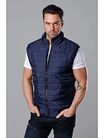 Tmavě modrá pánská prošívaná vesta model 18347895 - J.STYLE Tmavě modrá pánská prošívaná vesta model 18347895 - J.STYLE