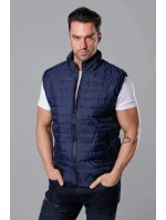 Tmavomodrá pánska prešívaná vesta (8MY77-2)
