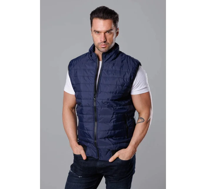 Tmavomodrá pánska prešívaná vesta (8MY77-2)