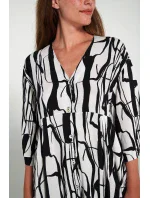 Šaty s potiskem a knoflíky model 19697567 - Vamp