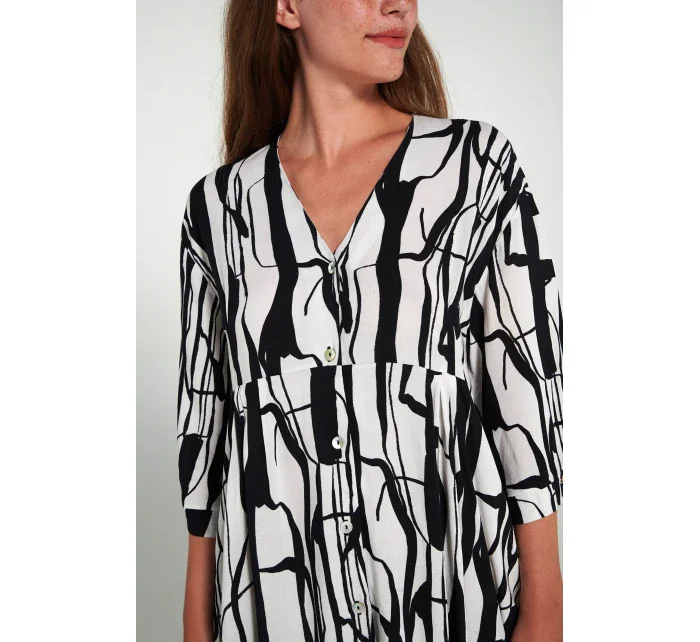 Šaty s potiskem a knoflíky model 19697567 - Vamp