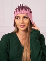 Dámska čiapka Nikol K405 white+bordeaux+pink