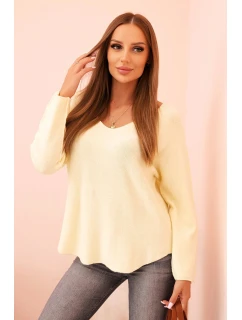 Svetr dámský z viskózy s výstřihem do V model 21268107 - K-Fashion
