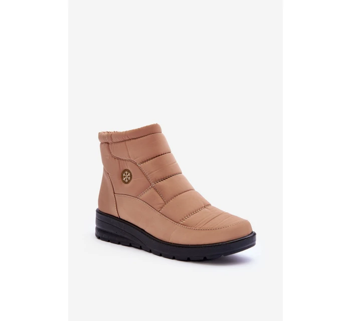 Śniegowce Damskie Ocieplane Beżowe Helis