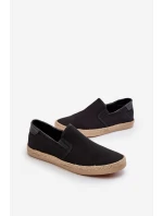 Męskie Tenisówki Espadryle Z Plecionką Czarne Fenen