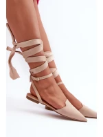 Wiązane Baleriny Eko Zamszowe Z Noskami W Szpic Beżowe Ellesara Wiązane Baleriny Eko Zamszowe Z Noskami W Szpic Beżowe Ellesara