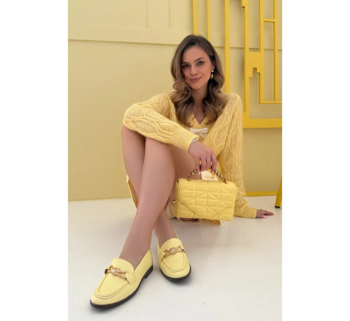 Dámské mokasíny s ozdobným detailem Žluté Rosynne