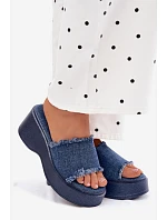 Dámské platformové sandály s džínovým vzorem Virelia Dámské platformové sandály s džínovým vzorem Virelia