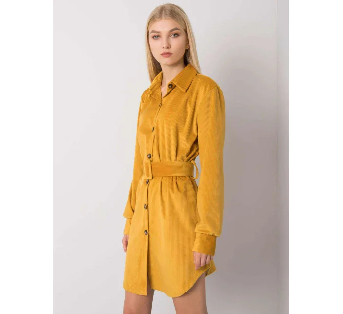 Šaty DHJ SK 10333.12P tmavo žltá Šaty DHJ SK 10333.12P tmavo žltá