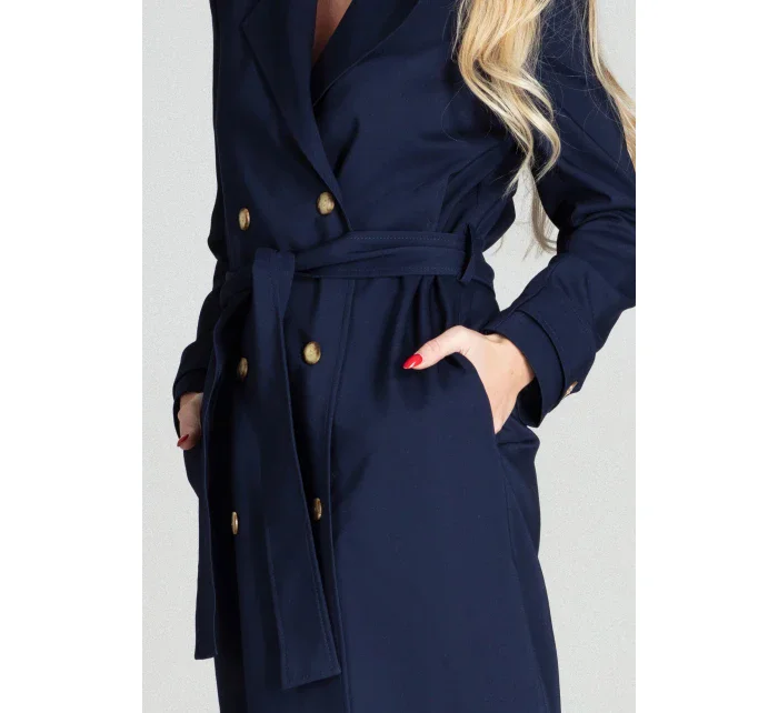 Dámsky kabát M698 tmavomodrý - Figl Dámsky kabát M698 tmavomodrý - Figl