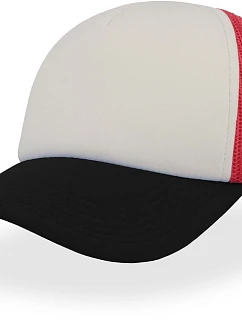 Atlantis Headwear Rapper 5-panelová sieťovaná čiapka 33.2070 biela/červená/čierna