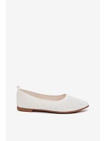 Síťované Materiálové Baleríny Dámské Bílé Sarina Síťované Materiálové Baleríny Dámské Bílé Sarina