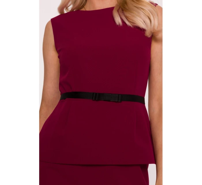 šaty bordó model 21470760 - STYLOVE šaty bordó model 21470760 - STYLOVE