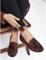 Dámske semišové hnedé mokasíny FashionStreet ZY1168