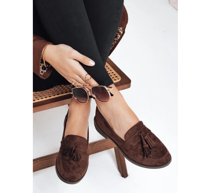 Dámske semišové hnedé mokasíny FashionStreet ZY1168