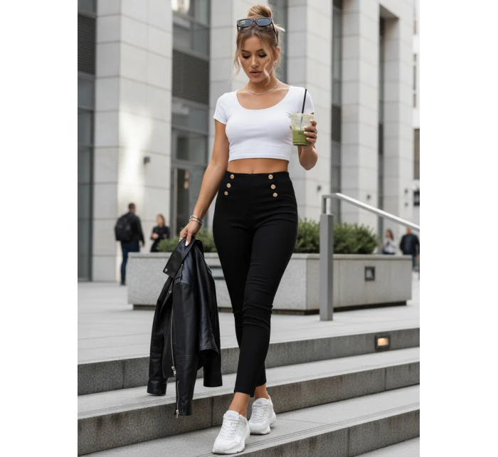 Legginsy damskie z wysokim stanem czarne model 22016688 - FashionStreet