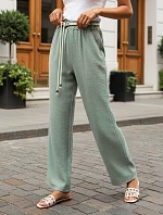 Dámske nohavice so širokými nohavicami, zelené, FashionStreet UY3072