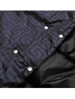 Čierna obojstranná dlhá bunda s kapucňou (p22-6635-1)