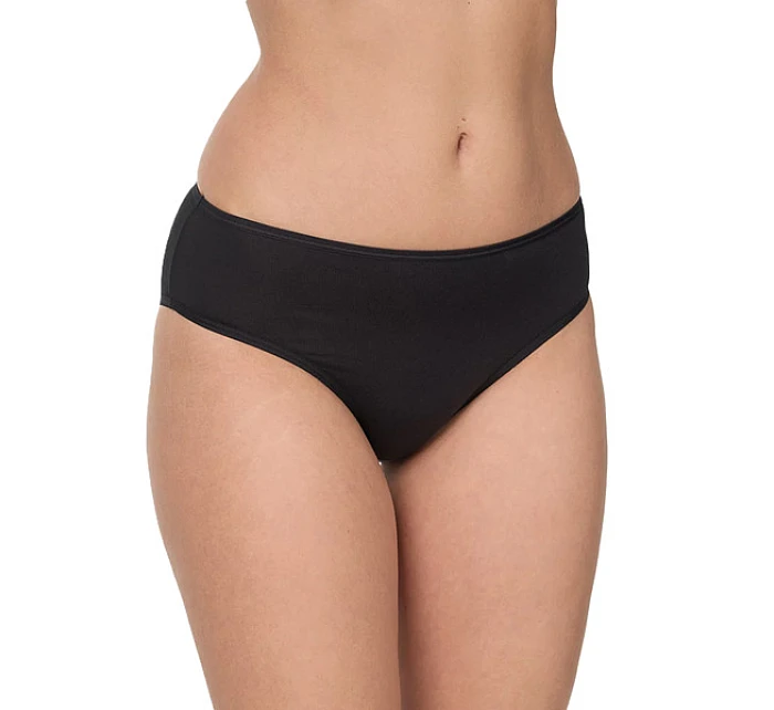 Dámske nohavičky s vysokým strihom 2 ks NUR DIE COTTON MIDISLIP 2x - NUR DIE - čierna