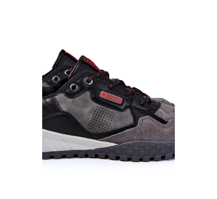 Męskie Klasyczne Buty Sportowe Memory Foam Big Star KK174271 Szare Męskie Klasyczne Buty Sportowe Memory Foam Big Star KK174271 Szare
