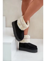 Dámské Sněhule Na Platformě S Kožíškem A Vzorem Černé model 21678807 - Boto