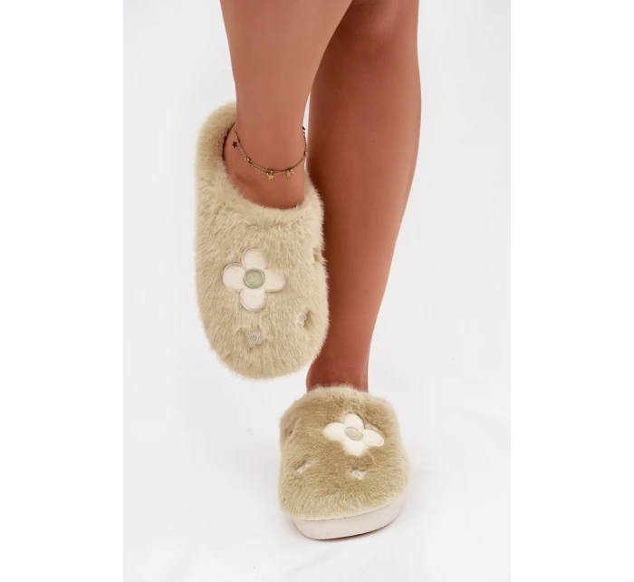 papuče s květinami pistáciové model 21772534 - Boto papuče s květinami pistáciové model 21772534 - Boto