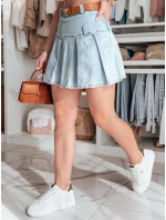 Džínsová minisukňa s opaskom BLUETTA modrá FashionStreet CY0505