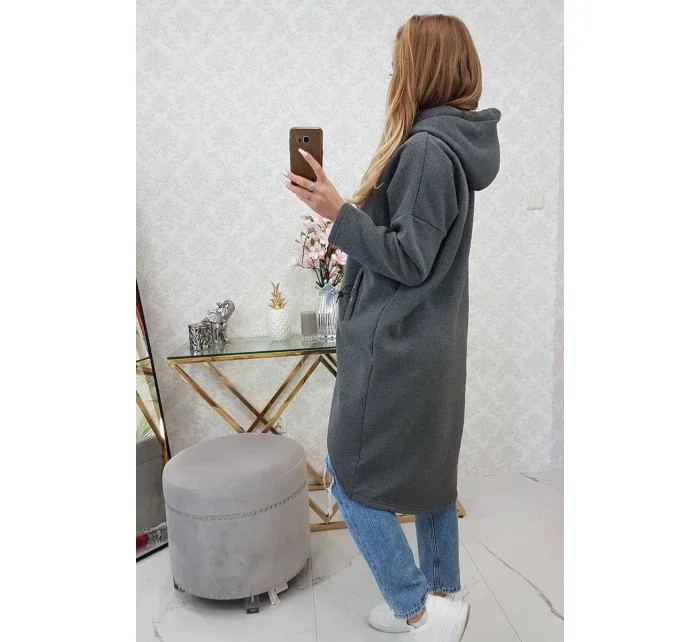 Zateplená dlhá mikina v grafitovej melanžovej farbe