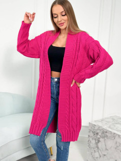 Fuchsiový kockovaný sveter