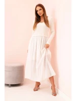 Dlhé šaty bez ramienok slivka