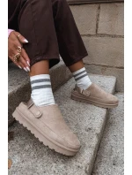 Damskie Kapcie Ocieplane Futerkiem Na Platformie Beżowe Azida Damskie Kapcie Ocieplane Futerkiem Na Platformie Beżowe Azida