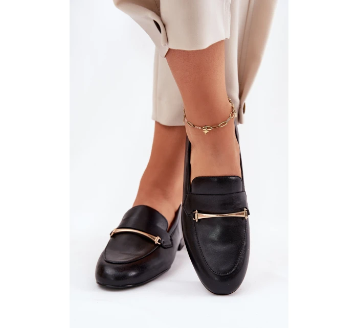 Kožené Polobotky Mokasiny Dámské model 21694755 Černé - Maciejka