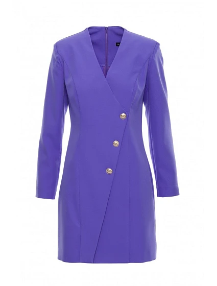 Šaty model 22313039 Blazer se zlatým knoflíkem – světle fialové - Moe Šaty model 22313039 Blazer se zlatým knoflíkem – světle fialové - Moe