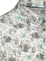 Pánska kvetinová biela košeľa FashionStreet DX2633