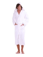 Unisex saunový župan s kapucňou 3150 biely - Vestis