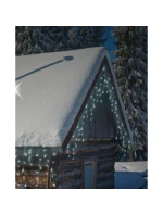 VIANOČNÝ STROMČEK SVETLÁ VONKAJŠIE SVETLO OPONA 360 VIEDOL ČASOVAČ STUDENÁ BIELA PRIEHĽADNÝ KÁBEL