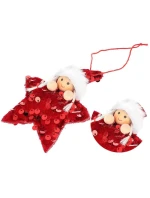 SADA PRÍVESKOV 3 KS HVIEZDIČKY BÁBIKY FLITRE ČERVENÁ