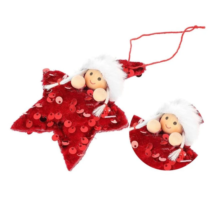 SADA PRÍVESKOV 3 KS HVIEZDIČKY BÁBIKY FLITRE ČERVENÁ